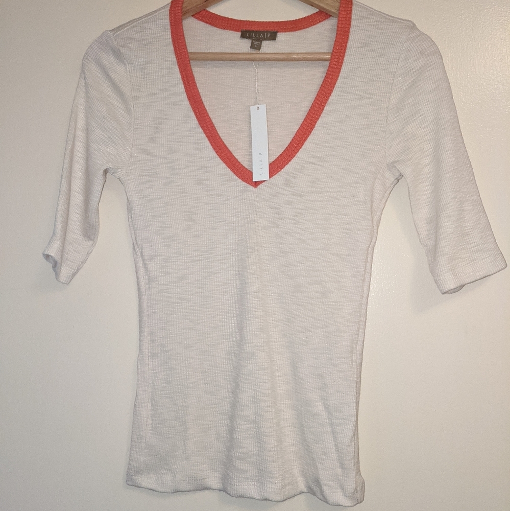 Lilla/P Elbow Sleeve V Neck